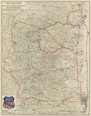 1924 Poole and Union Pacific Map of Estes Park, Colorado