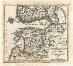 1749 Vaugondy Map of the Baltics and Finland