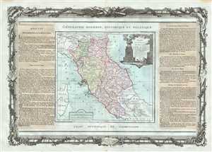 1786 Desnos and de la Tour Map of Central Italy