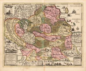 1683 Job / Christian Ludolf Map of Ethiopia showing the Source of the Nile