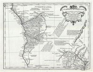 1732 D'Anville Map of Central Africa: Congo, Angola, Zimbabwe, Malawi, Mozambique, Namibia
