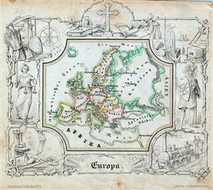 1846 Lowenberg Whimsical Map of Europe