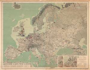 1953 William Olsson Economic Infographic Wall Map of Europe
