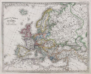 1862 Stieler Map of Europe