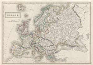 1840 Black Map of Europe
