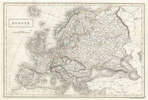 1844 Black Map of Europe