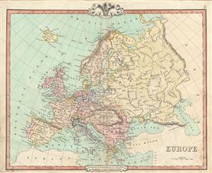 1850 Cruchley Map of Europe