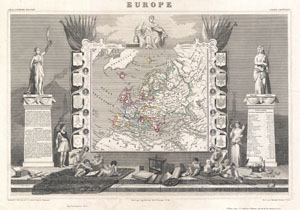 1852 Levasseur Map of Europe