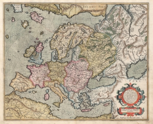 1595 Mercator Map of Europe: First Atlas Issue