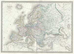 1861 Dufour Map of Europe in 1789