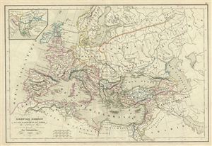 1843 Delamarche Map of the Roman Empire