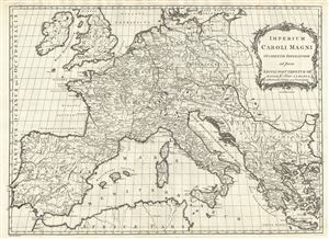 1768 Kitchin Map of Europe under Charlemagne