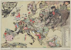 1939 Vlaanderen Serio-Comic Map of Europe at the Outbreak of World War II