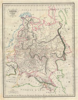 1834 Malte-Brun Map of European Russia