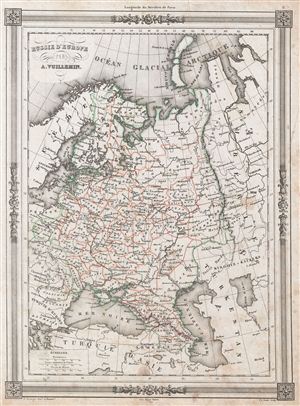 1852 Vuillemin Map of Russia in Europe