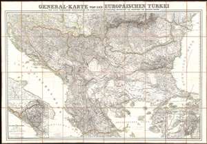 1853 Kiepert Map of the Balkans During the Crimean War