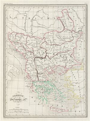 1843 Malte-Brun Map of Turkey in Europe and Greece