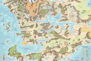 2001 Wizards of the Coast Map of Faerûn (Drizzt do'Urden)
