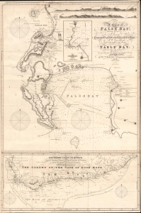 1819 / 1827 Norie Nautical Map of the Cape of Good Hope / False Bay, South Africa