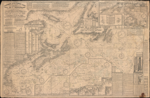 1946 Close Nautical Chart or Map of North Atlantic Coast of America