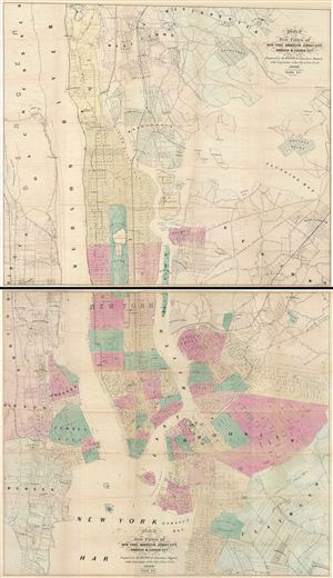 1860 Dripps Map of New York City and Environs (Set of 2 Maps)
