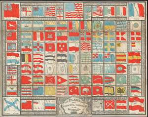 1837 Hinman and  Dutton Broadside Flag Chart (w/ Republic of Texas)
