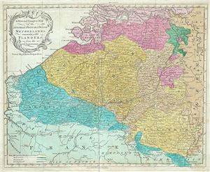 1760 Seale Map of Flanders (Belgium, Holland and Luxemburg)