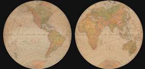 1941 Wise and Peary Flat Globe Map of the World