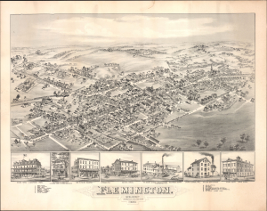 1883 Bailey Bird's-Eye View of Flemington, New Jersey