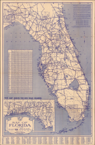 1945 Dolph Map of Florida Emphasizing Highways