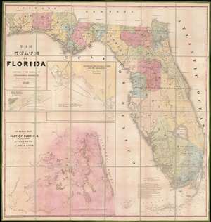 1846 Goldsborough Map of Florida during Seminole Wars