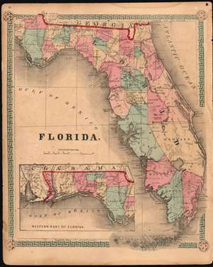 1864 Schonberg Map of Florida
