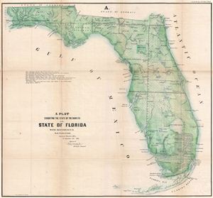 1855 Surveyor General Wescott Map of Florida