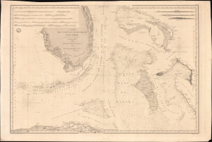 1851 Depot-General de la Marine Nautical Chart or Map of Florida and the Bahamas