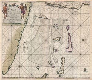 1687 Van Keulen Map of Florida, Cuba, and the Bahamas