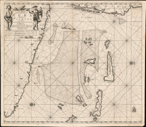 1695 Van Keulen Map of Florida, Cuba, and the Bahamas