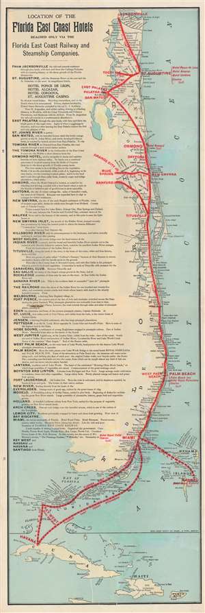 1900 Rand Avery Map of the Florida East Coast Railway