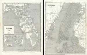 1845 Morse and Breese Maps of Florida and New York
