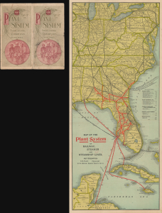 1898 Matthews Northrup Folding Map of the Plant System, Florida and Caribbean