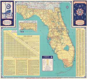1940 Rand McNally and Pure Oil Map of Florida
