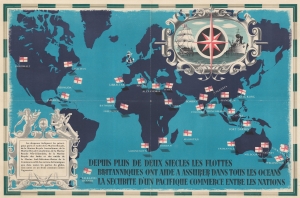 1941 Fraser Map of the World Marking British Naval Bases