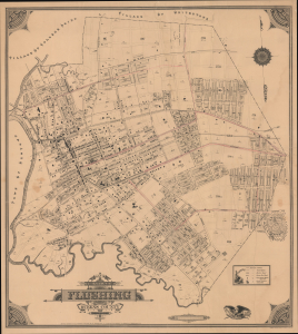 1894 Roullier Plan or Map of Flushing, Queens, New York City