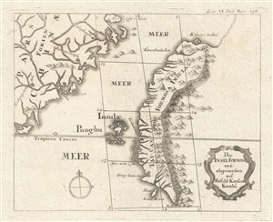 1726 Stoecklein Map of Taiwan or Formosa and Fujian, China