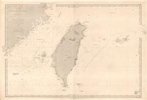 1873 Roche-Poncié Nautical Chart Map of Taiwan / Formosa