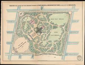 1867 Vaux and Olmsted Map of Fort Greene Park, Brooklyn, New York