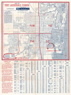 1954 Politano City Plan or Map of Fort Lauderdale, Florida