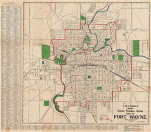 1919 Riedel City Plan or Map of Fort Wayne, Indiana