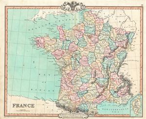 1850 Cruchley Map of France