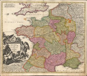 1707 J. B. Homann Map of France