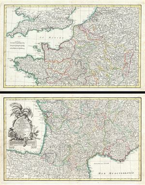 1783 Zannoni Map of France (2 panels)